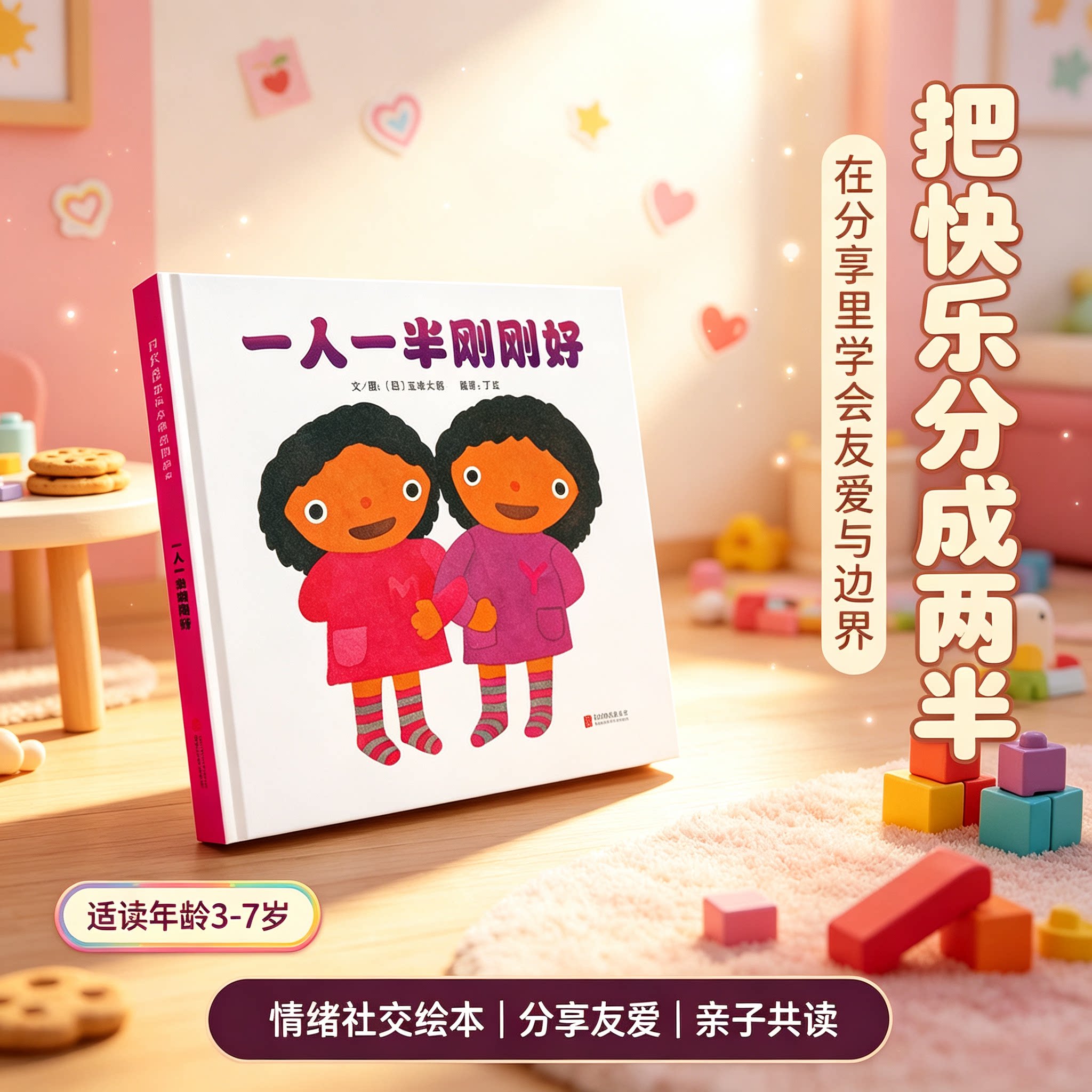 一人一半刚刚好 精装绘本 五味太郎经典趣味数学启蒙图画书 教会孩子分享均分概念 2-6 岁幼儿早教认知亲子共读童书 博库网