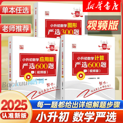 小升初数学计算严选600题+数学应用题严选600题数学图形严选300题视频版小学六年级数学专项训练衔接教材数学考试解题方法技巧大全