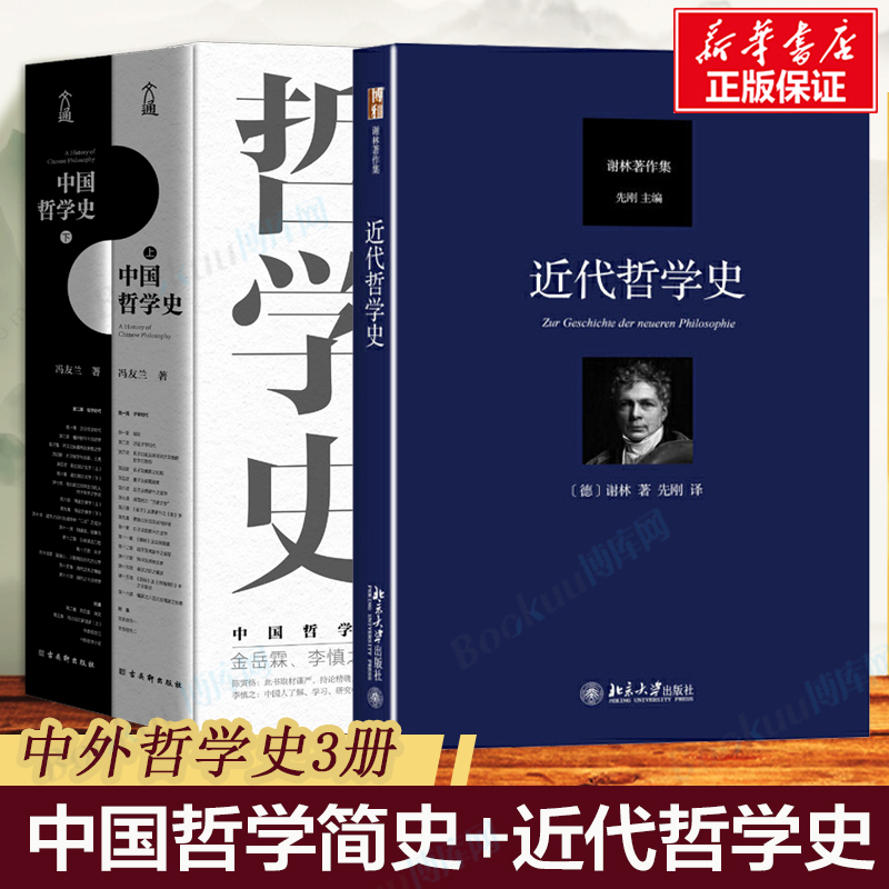 3册】近代哲学史+中国哲学史 冯友兰 中国哲学简史 中国哲学经典读本笛卡尔 黑格尔哲学批判分析 近代哲学精神实质 正版畅销书籍