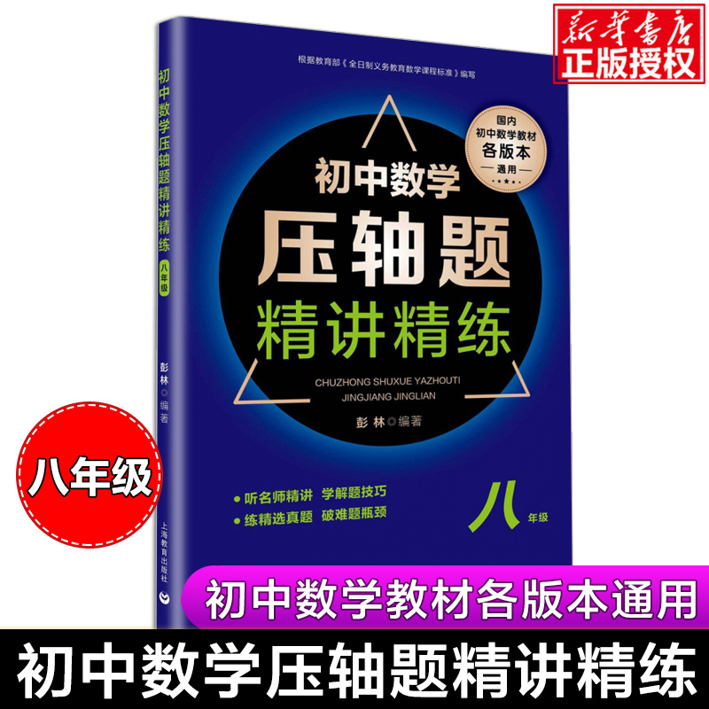 初中数学压轴题精讲精练8八年级初二数学专项训练练习题必刷题知识大全难度大题题库解题技巧上下一册中考冲刺提升资料辅导书彭林 书籍/杂志/报纸 中学教辅 原图主图