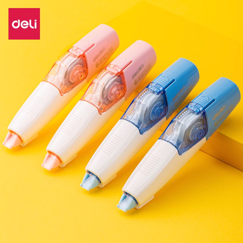 得力修正带涂改带可换替芯大容量高颜值修改带替换芯女生改字带消字改