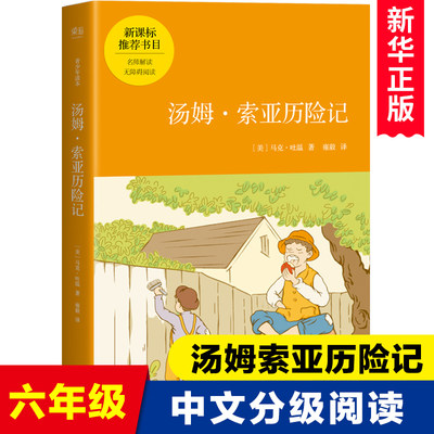 汤姆索亚历险记 中文分级阅读K6 青少年读本 马克吐温代表作 儿童文学世界名著小说6/六年级小学生课外阅读书籍寒暑假读物正版