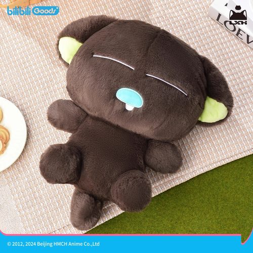 bilibili哔哩哔哩周边 罗小黑战记与你同行系列 大容量防水双肩背包/毛茸茸徽章/双肩背包/小黑躺姿公仔