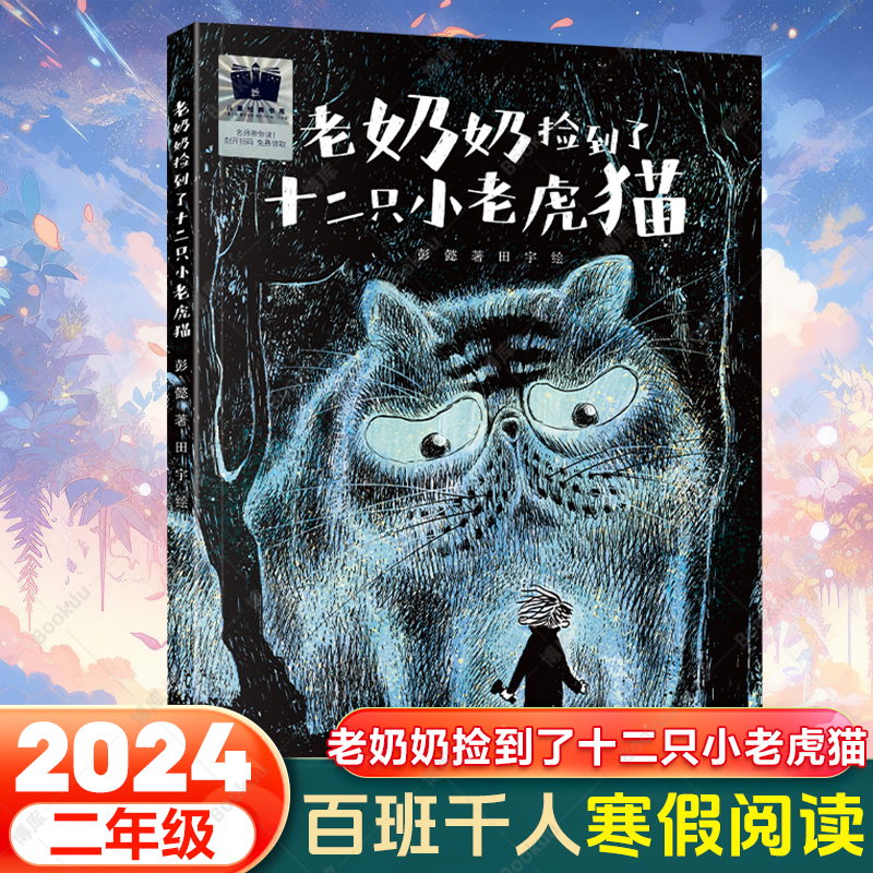 老奶奶捡到了十二只小老虎猫 彭懿著 2024年寒假百班千人推 荐二年级小学生课外阅读书籍儿童文学绘本图画书 接力出版社新华正版