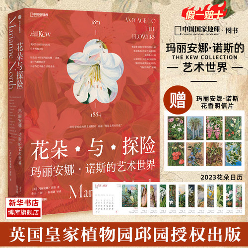 【赠精美明信片+2023月历】花朵与探险 玛丽安娜诺斯的艺术世界 玛丽安娜诺斯著 纸上植物园 英国皇家植物园邱园授权 中信出版 - 封面