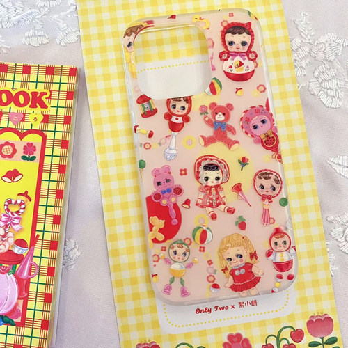 絮小饼双层昭和复古iphone手机壳