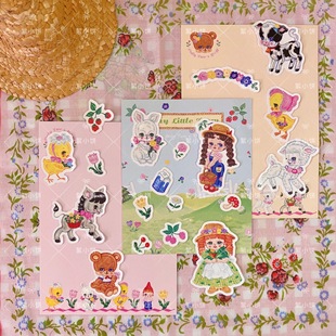 饰不干胶 two原创夏日害羞农场少女可爱贴纸手账装 絮小饼 only