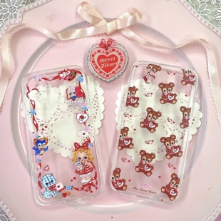 絮小饼 two原创合作甜心系列复古可爱iphone适用透明手机壳 only
