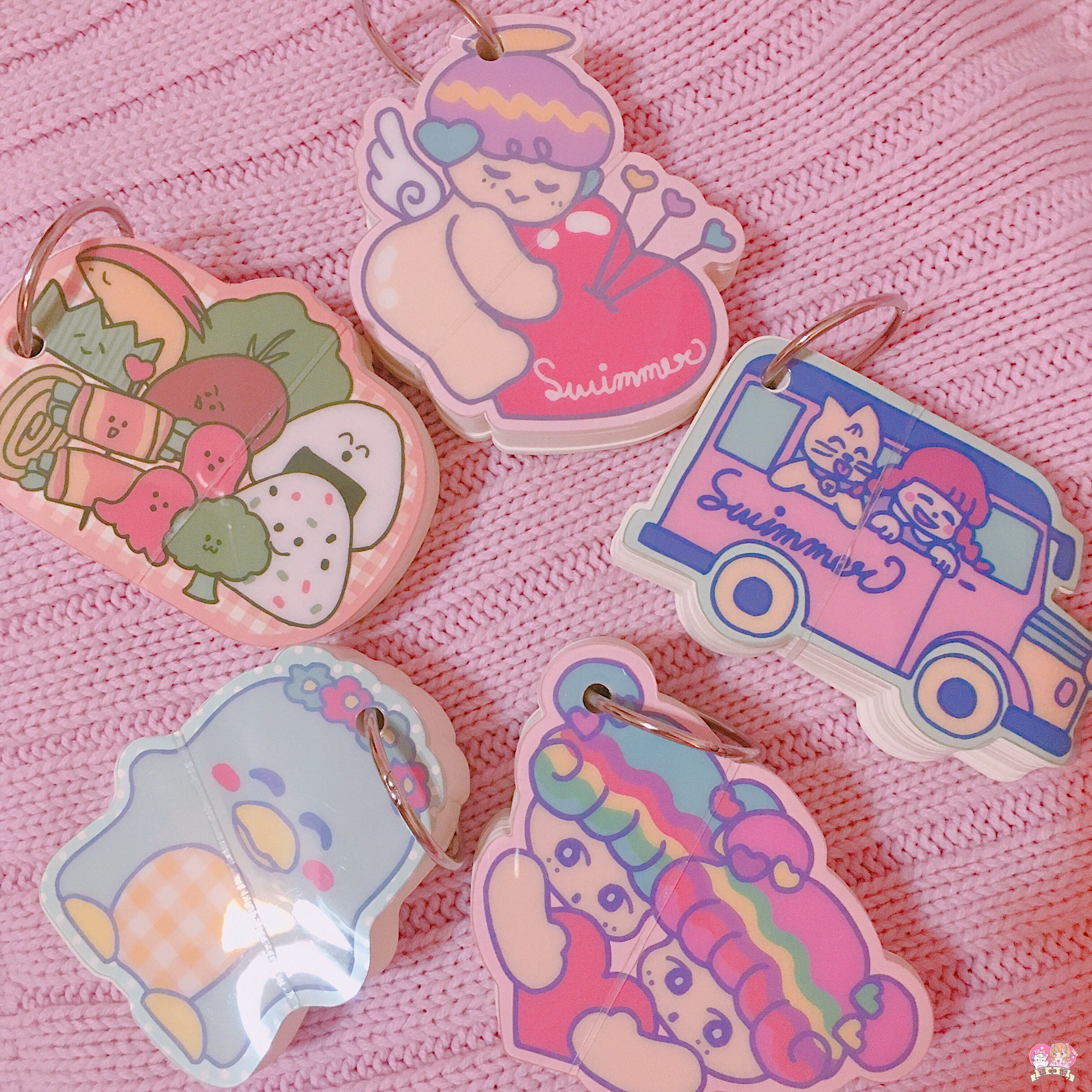 现】絮小饼日本代购 swimmer可爱卡通铁环迷你笔记本