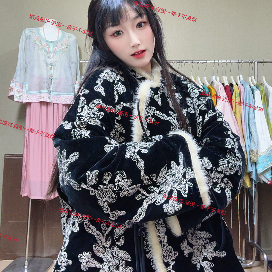 【水貂毛】新款宽松禅意上衣复古中国风提花新中式外套