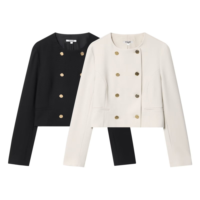 跨境欧美女装速卖通爆款长袖双襟