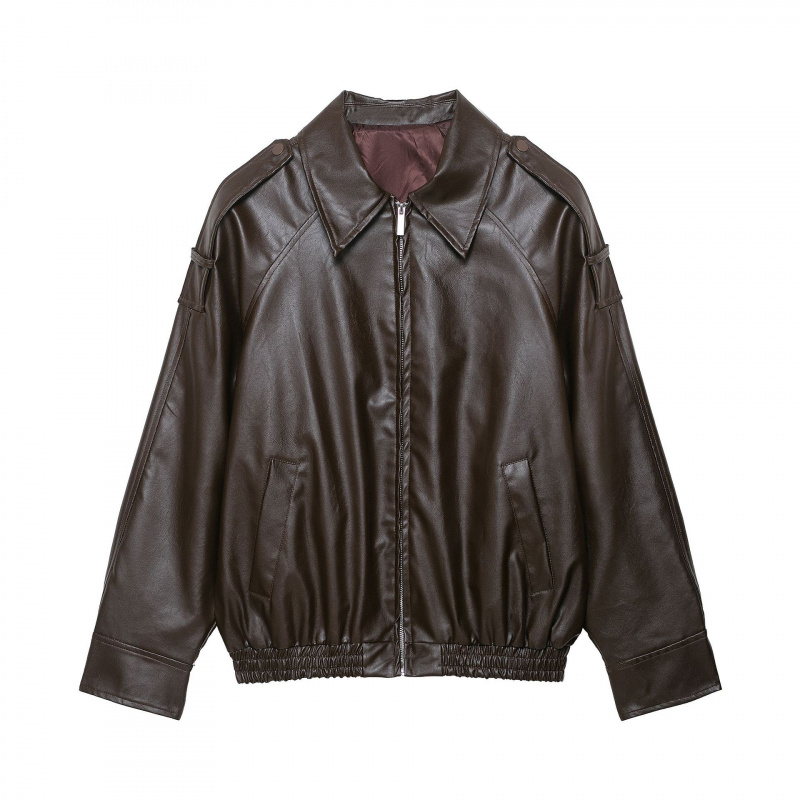 跨境欧美女装速卖通爆款仿皮飞行