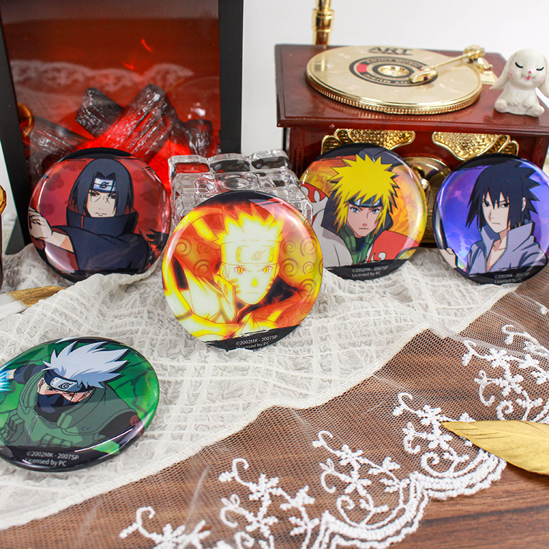 正版火影忍者疾风传闪光徽章吧唧佐助鸣人卡卡西鼬波门水门二次元