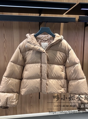 44D525G国内CK Jeans25秋冬新款女士90鹅绒灯笼袖连帽羽绒服