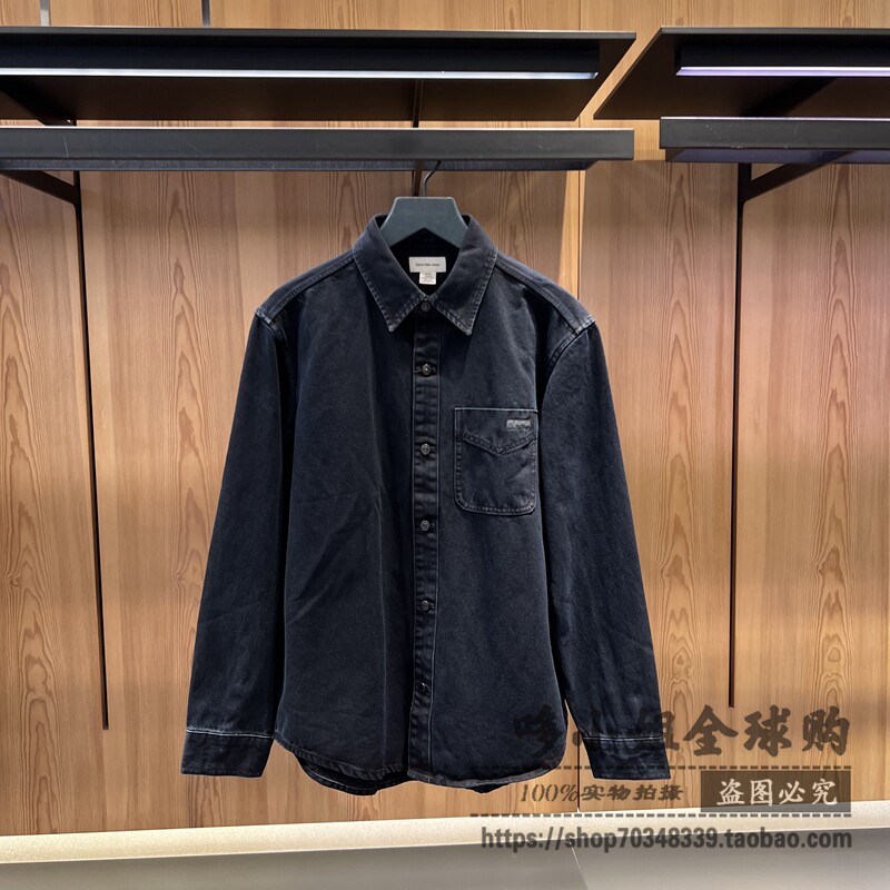 4RE714G国内CK Jeans25秋冬新款男士经典布标纯棉牛仔衬衫