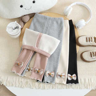 女童加绒加厚打底裤2024新款秋冬儿童洋气裤子女宝宝薄绒婴儿长裤