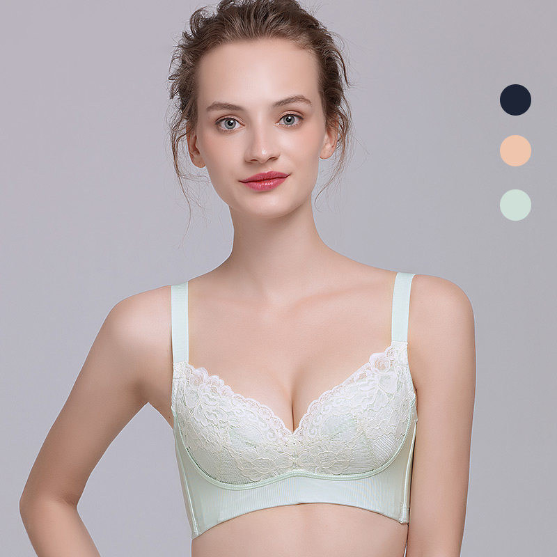 新品胸罩薄款舒适文胸聚拢性感蕾丝刺绣调整型内衣女无钢圈