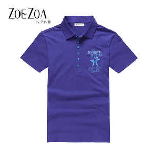 上衣SM24027 ZOEZOA舒适透气T恤新款 短袖 翻领Polo衫 简约百搭男式