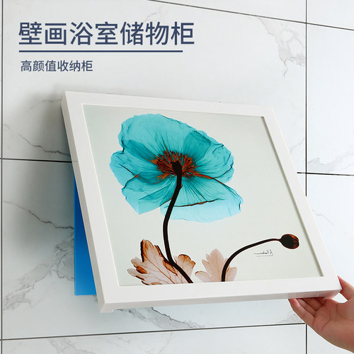 卫生间免打孔壁画放衣服储物柜