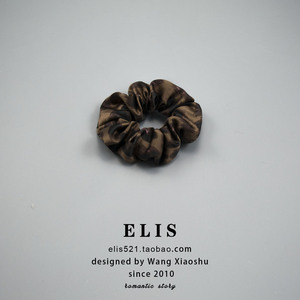 ELIS自制 147 小号10cm 仿真丝 深咖啡豹纹大肠发圈 肥肠圈 原创