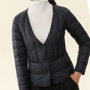 羽绒内胆女轻薄修身保暖内搭配大衣伴侣打底马甲V领内穿羽绒服冬