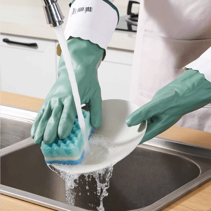 美丽雅加厚加长挡水手套