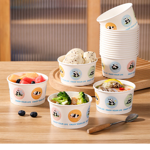 美丽雅圆形PE一次性纸碗商用批发