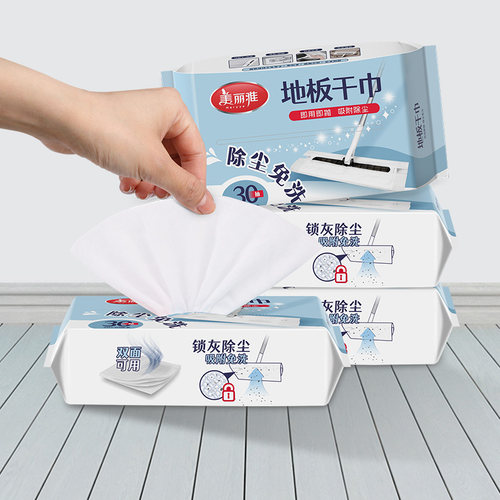 美丽雅静电除尘纸家用拖把吸尘免洗一次性干湿擦地巾平板可用替换 - 封面