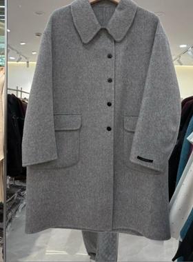 Original desig骆驼绒羊毛外套女秋冬宽松气质大口袋双面羊绒大衣