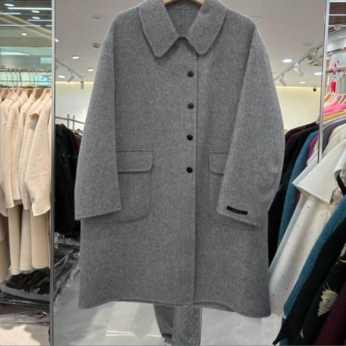 澳洲羊毛大口袋双面羊绒大衣