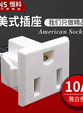 电源插座 美标 15A 125V/250V 逆变器插座 器具插座 机柜插座白色