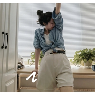 百搭气质宽松廓形显瘦女休闲短裤 轻奢蚕丝棉 品牌撤柜 生哥家