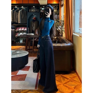 400 710g加绒加厚保暖阔腿显瘦牛仔裤 高货清仓 女式 冬季 生哥家