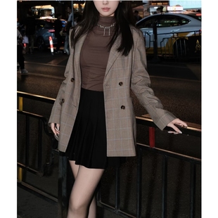 格纹西装 生哥家 女士气质显瘦中长款 仅37件撤柜高货 半卖半送