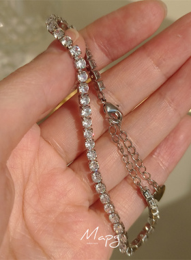 MAPG高级感轻奢满钻手链女小众设计感锆石手饰ins风气质百搭手环