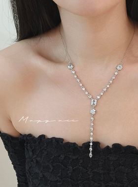 MAPG高级大牌感Y字宝石项链