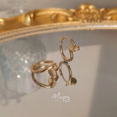 MAPG极简T字钉子镶钻耳圈形小众设计高智通勤高级耳钉耳环男女款