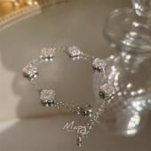 MAPG 大牌高级感满钻四叶草手链女ins风六花小众设计轻奢配饰 法式