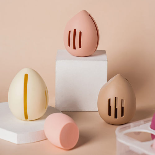 硅胶粉扑收纳盒便携旅行化妆蛋