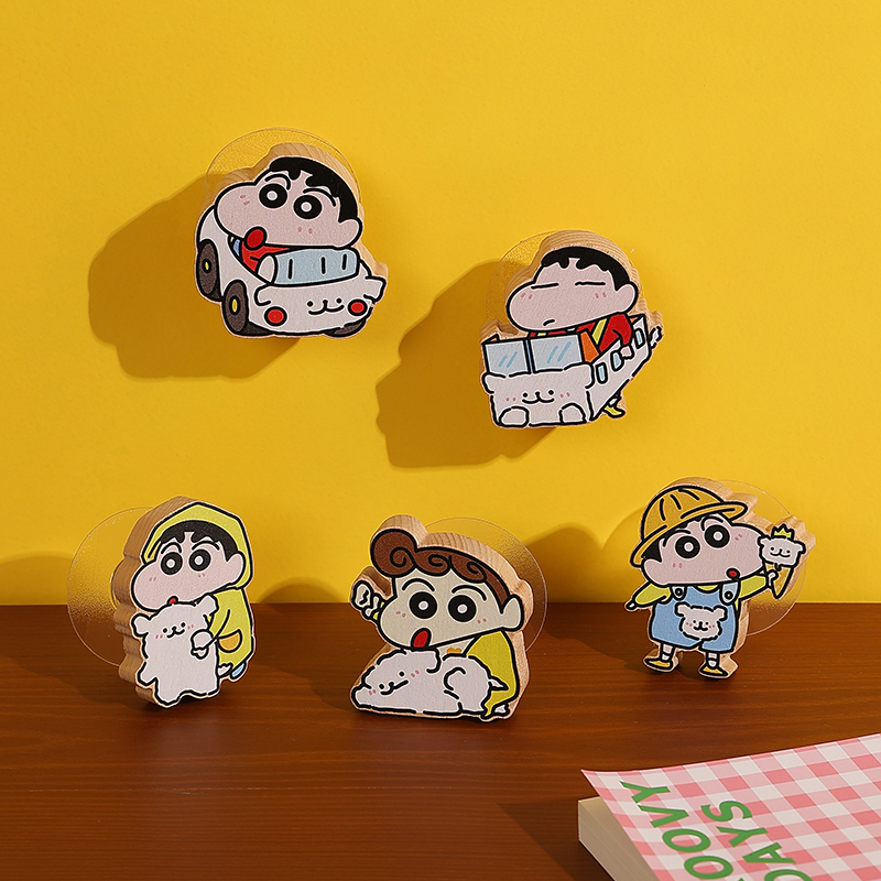 可爱卡通蜡笔小新木挂钩免打孔