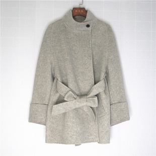 鸿思格HSG2209 20%羊驼绒面料女毛呢外套 1双面手工艺缝制80%澳毛