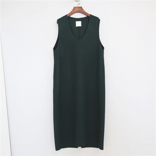 鸿思格HSG0918羊毛连衣裙女长款 背心裙简约长裙高级感 双面呢无袖