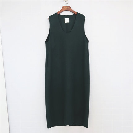 鸿思格HSG0918羊毛连衣裙女长款双面呢无袖背心裙简约长裙高级感