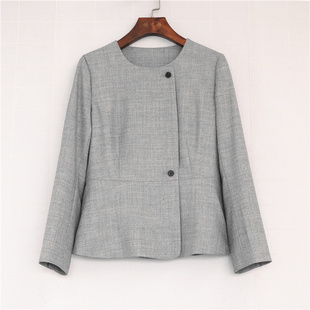 秋季 鸿思格HSG1130款 外套直筒裤 西装 70%精纺羊毛通勤纯色圆领长袖