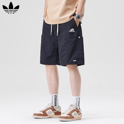 奥莱专柜五分裤男士2026夏季薄款速干中裤青少年运动宽松休闲短裤