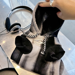 袋袋猫 约克夏比熊狗狗衣服 我超酷der～渐变宠物纯棉卫衣秋季