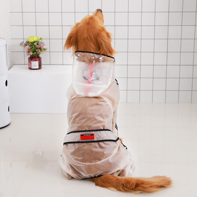 四脚连帽透明雨衣防雨淋