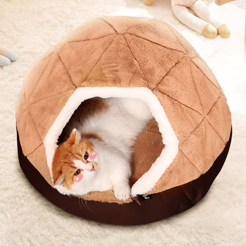 猫窝冬季保暖小猫咪窝四季通用房子全封闭式冬天别墅猫屋睡袋用品