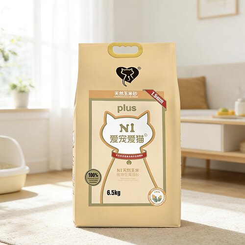 n1豆腐猫砂6.5公斤乐乐猫用品绿茶玉米活性炭除臭无尘大包n1猫沙