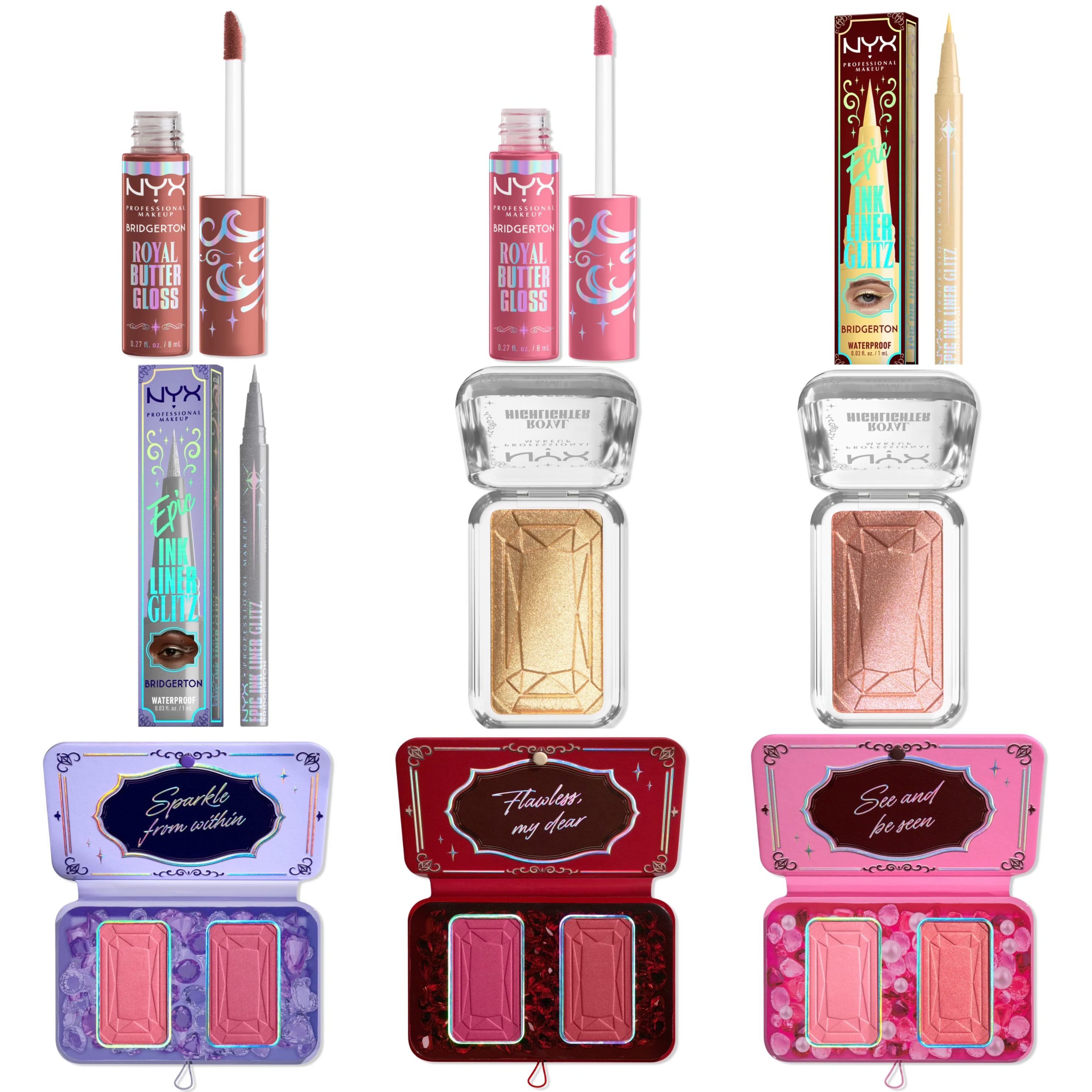 新品~美国NYX bridgerton布里奇顿联名系列金库腮红唇釉高光眼线